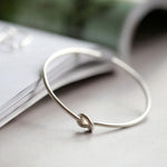 Lade das Bild in den Galerie-Viewer, Love Single Knot Open Size 925 Sterling Silver Cuff Bracelet Bangle
